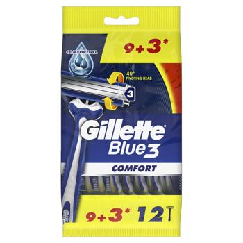Gillette Blue 3 Comfort Disposable Razors 12pcs - buy, prices for Auchan - photo 1