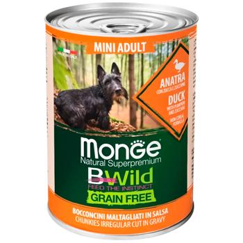 Корм влажный Monge Bwild Grain Free с уткой, тыквой и цуккини для собак малых пород 400г - купить, цены на MasterZoo - фото 1