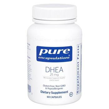 Дегідроепіандростерон, DHEA, Pure Encapsulations, 25 мг, 60 капсул