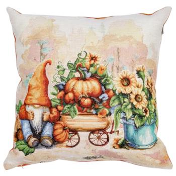 Provans Pumpkin Gnomes with Cart Pillow 45*45cm