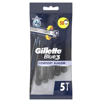 Бритви Gillette Blue 3 Comfort Slalom одноразові 5шт - купити, ціни на Таврія В - фото 1