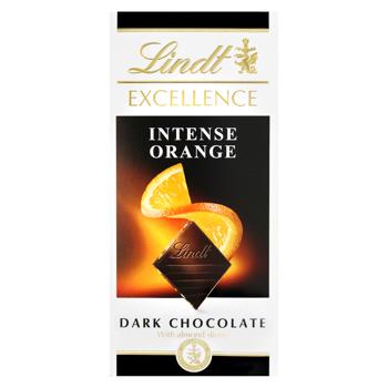 Шоколад черный Lindt Excellence с апельсином 47% 100г - купить, цены на КОСМОС - фото 1