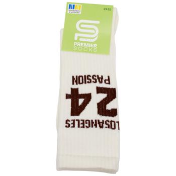 Шкарпетки Premier Socks підліткові високі Рубчик 24 р.23-25 молочний
