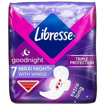 Прокладки гигиенические Libresse Goodnight Maxi 7шт - купить, цены на За Раз - фото 1