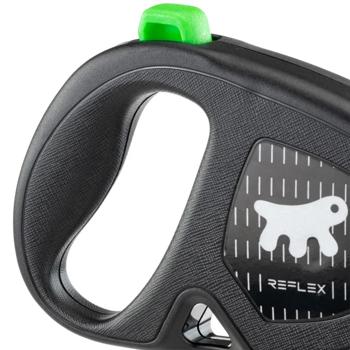 Поводок-рулетка Ferplast Flippy One Reflex с тросом S до 12кг 4,5м черно-зеленый - купить, цены на MasterZoo - фото 2