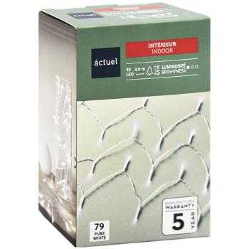 Гирлянда Actuel 30LED белая на батарейках 3,05м - купить, цены на Auchan - фото 3