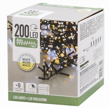 Koopman Outdoor Electric Garland 3хАА 200 LED 4.5m White/Warm White