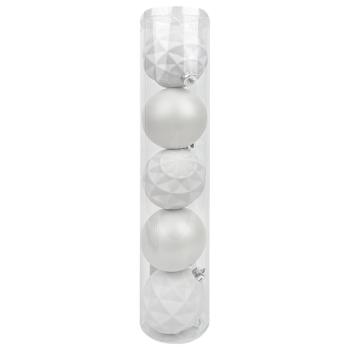 Actuel Set of White Christmas Balls 8cm 5pcs - buy, prices for Auchan - photo 1