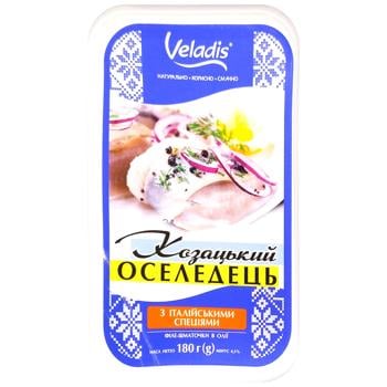 Veladis Kozatskiy With Italian Spices Herring Fillet-Pieces 180g