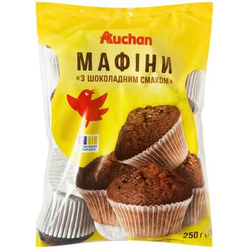 Auchan Muffins with Chocolate Flavor 250g - buy, prices for Auchan - photo 1