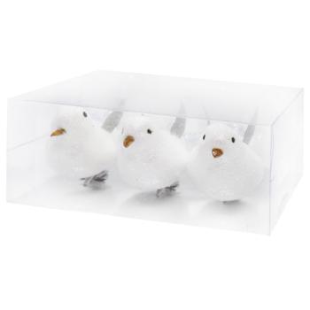 Birds White Christmas Tree Decorations 3pcs 13*11.5*5.5cm