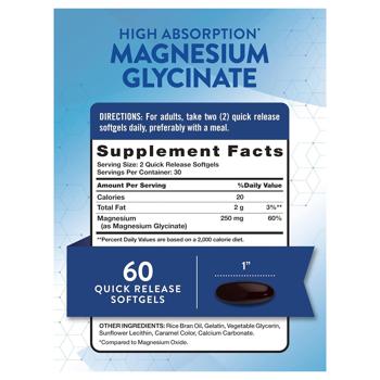 Nature's Truth, Magnesium Glycinate (Mag Set), 60 Softgels  - купить, цены на Biotus - фото 2