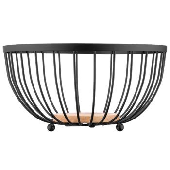 Корзина Ardesto Midori металлическая черная с деревянной дощечкой на дне 25*25*13см - купить, цены на ULTRAMARKET - фото 2