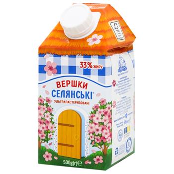 Selianski Ultrapasteurized Cream 33% 500g - buy, prices for Ideal - photo 1