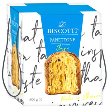 Панеттон Biscotti с изюмом и цукатами апельсина 800г - купить, цены на Auchan - фото 1