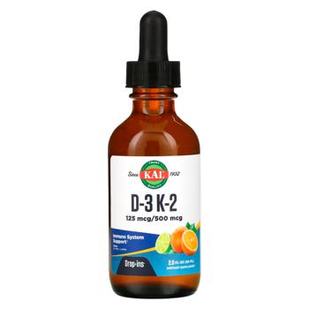 KAL Citrus Flavored Vitamins D3 and K2 59ml