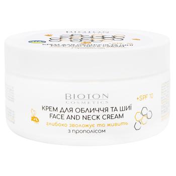 Крем для лица и шеи Bioton Cosmetics Глубоко увлажняет и питает с прополисом SPF 10 100мл