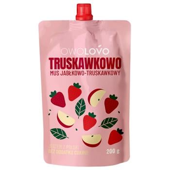 Owolovo Apple-Strawberry Fruit Mousse 200g - buy, prices for COSMOS - photo 1