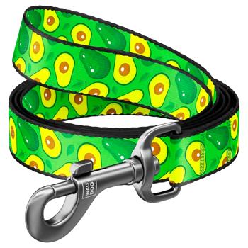 Waudog Nylon Leash 122cm/15mm with Avocado Design