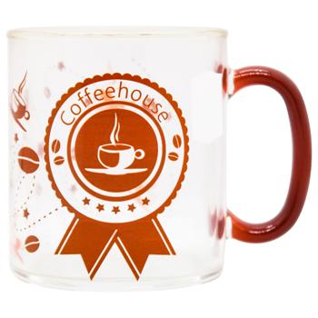 Glasmark Coffee House Glass Cup with Brown Handle 300ml - buy, prices for MegaMarket - photo 1