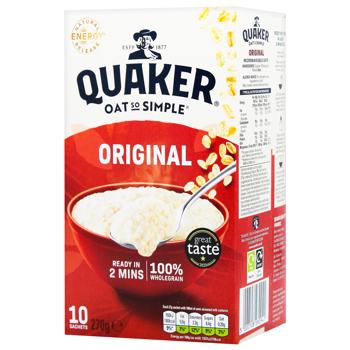 Каша вівсяна Quaker Original швидкого приготування 27г х 10шт