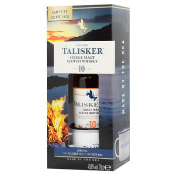 Виски Talisker Campfire Escape Pack 10 лет 45,8% 0,7л + кружка - купить, цены на WINETIME - фото 3