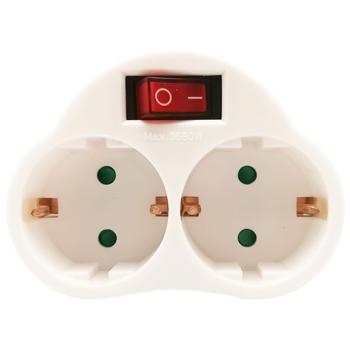 Auchan 2 Sockets Splitter with Switch 16A