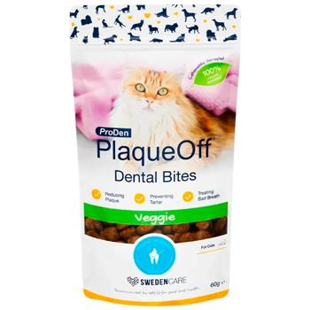 Лакомство для кошек ProDen PlaqueOff Dental Bites с овощами для ухода за полостью рта 60г