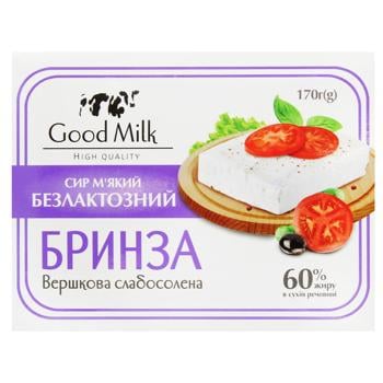 Сыр Good Milk Брынза сливочная слабосоленая безлактозный 60% 170г - купить, цены на Auchan - фото 2