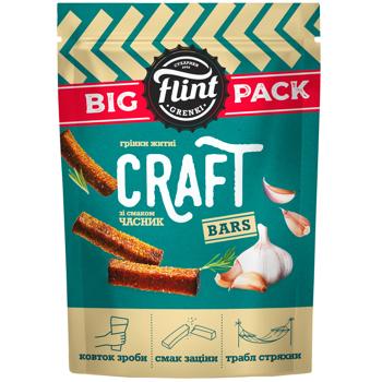 Грінки Flint Craft Bars житньо-пшеничні зі смаком Часник 120г - купити, ціни на MasterZoo - фото 1