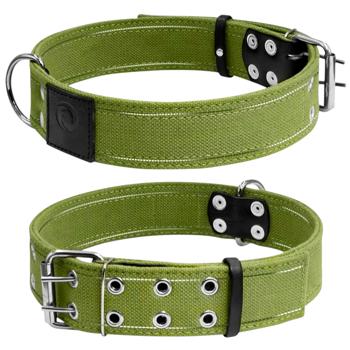 Нашийник для собак Collar брезентовий подвійний 56-71см/45мм зелений - купити, ціни на MasterZoo - фото 3