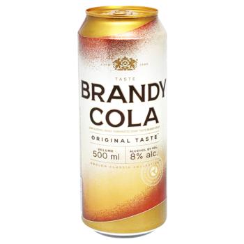 Напій Оболонь Бренді-кола слабоалкогольний 0,5л з/б - купити, ціни на КОСМОС - фото 1