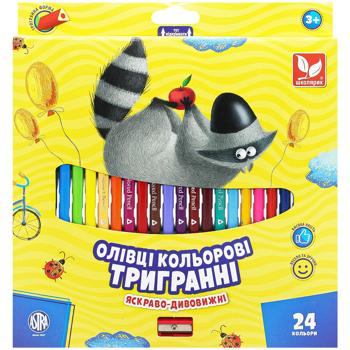 Карандаши Школярик цветные трехгранные 24 цвета