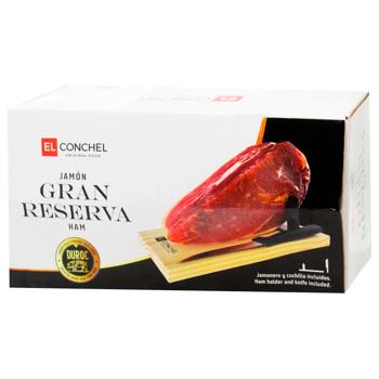 Хамон El Conchel Gran Reserva с трюфелем 15месяцев 925г с хамонерой и ножом - купить, цены на WINETIME - фото 1