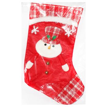 Панчоха різдвяна для подарунків 30*45 см арт. SY5-1078B 9245 И136 - купить, цены на КОСМОС - фото 1