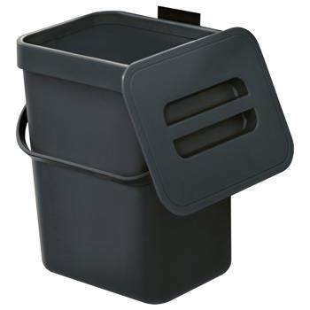 Відро для сміття MVM BIN-11 навісне антрацит 5л - купити, ціни на КОСМОС - фото 1