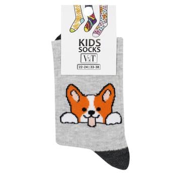 V&T Corgi Children's Socks s.22-24 Grey Melange - buy, prices for - photo 1