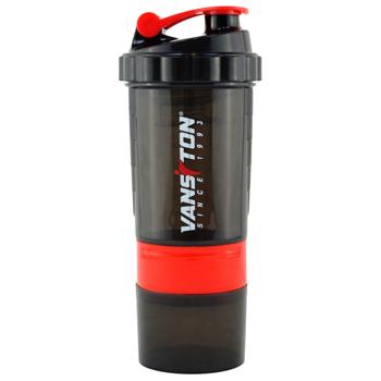 Vansiton Plastic Black-Red Shaker 2 Compartments 500ml - buy, prices for COSMOS - photo 1
