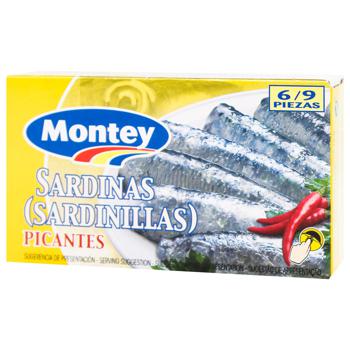 Montey Sardine in Vegetable Oil with Pepper 132g - buy, prices for ULTRAMARKET - photo 1