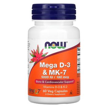 Now Foods Vitamin D3 & MK7 5000 IU 180mcg 60 capsules - buy, prices for Biotus - photo 1