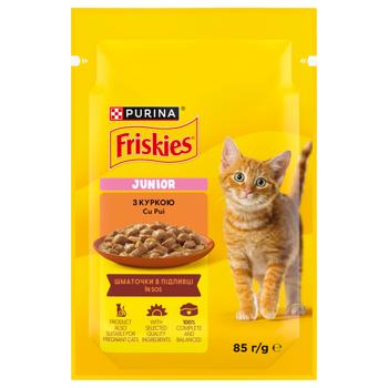 Корм влажный Friskies Junior с курицей для котят 85г - купить, цены на КОСМОС - фото 1