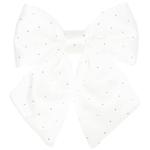 BonaDi Decorative Bow with Rhinestones 16cm White Satin