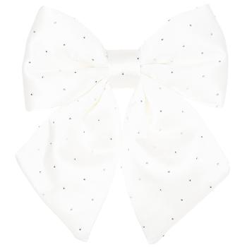 BonaDi Decorative Bow with Rhinestones 16cm White Satin - buy, prices for WINETIME - photo 1