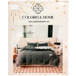 Комплект постільної білизни Colorful Home сатин двокольоровий 200х230/180х200+25см/50х70см