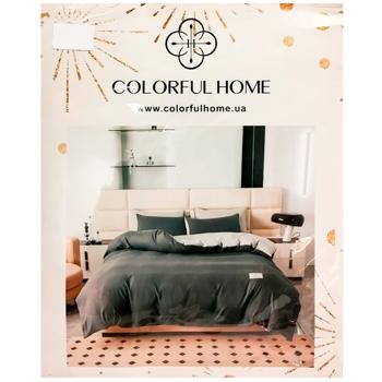 Комплект постільної білизни Colorful Home сатин двокольоровий 200х230/180х200+25см/50х70см - купити, ціни на Cупермаркет "Харків" - фото 1