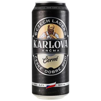 Пиво Karlova Krčma Cerne темне 4,4% 0,5л - купити, ціни на Чудо Маркет - фото 1