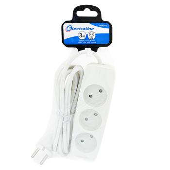 Подовжувач Electraline білий 3 гнізда 3м - купити, ціни на КОСМОС - фото 1
