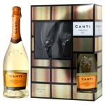 Canti Prosecco Dry White Sparkling Wine 10.5% 0.75l and 2 Glass