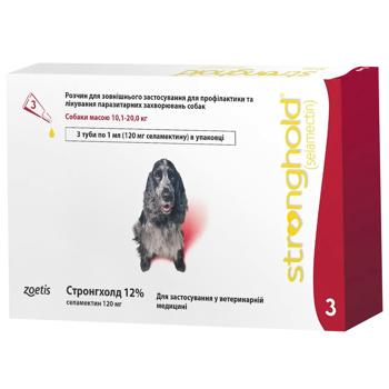 Zoetis Stronghold Drops on the Withers for Dogs from 10 to 20kg Against External and Internal Parasites 3 pipettes - buy, prices for MasterZoo - photo 1