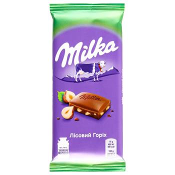 Шоколад молочный Milka с измельченным лесным орехом 90г - купить, цены на КОСМОС - фото 2